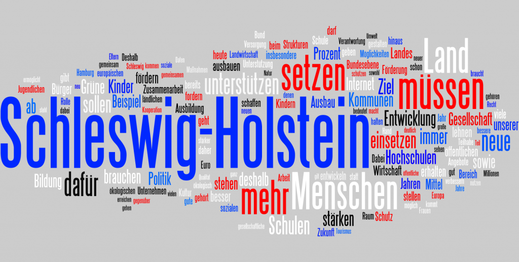 Landtagswahlprogramm 2012 der Grünen Schleswig-Holstein als Wortwolke